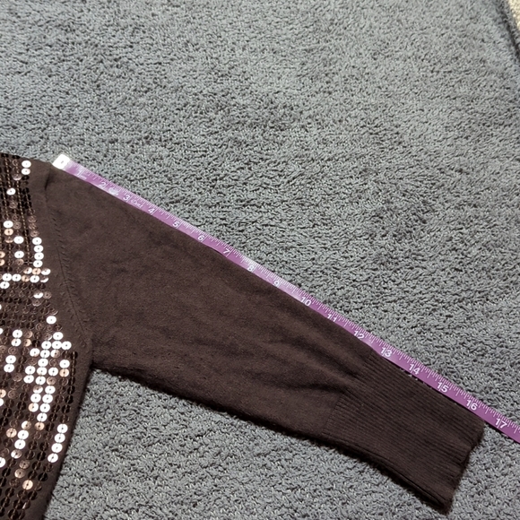 Sequined 3/4 Sleeve Crop Top Cardigan Sweater - Picture 10 of 14